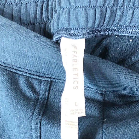 Fabletics Large Pants Blue Elastic Waist Pockets Jersey Knit Athleisure 1418 - Picture 6 of 6